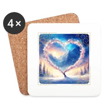 Winter Heart 2 - Coasters (set of 4) - white - Front