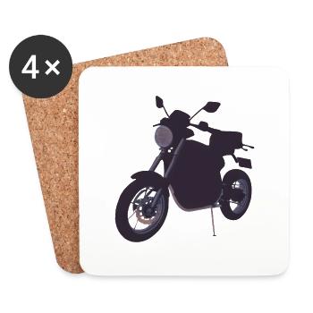 Moto Motocross Fan de moto Motard - Dessous de verre (lot de 4) - blanc - Devant