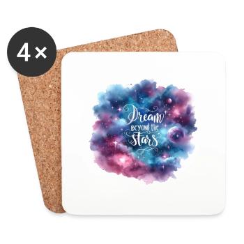 Rêver au-delà des étoiles - Dessous de verre (lot de 4) - blanc - Devant