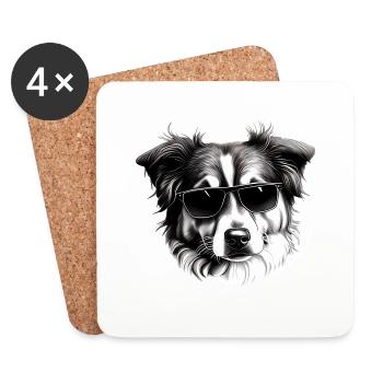Berger Australien Chien Chiot Propriétaire De Chien - Dessous de verre (lot de 4) - blanc - Devant