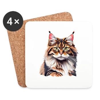 kitten, cat owner, cat, pet, domestic cat - Coasters (set of 4) - white - Front
