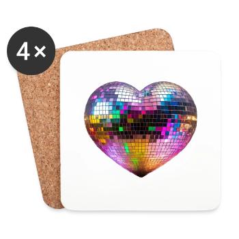 Club Disco Coeur - Dessous de verre (lot de 4) - blanc - Devant
