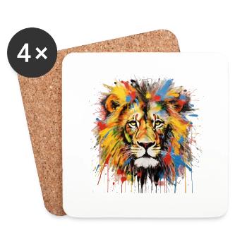Grafitti Lion - Coasters (set of 4) - white - Front
