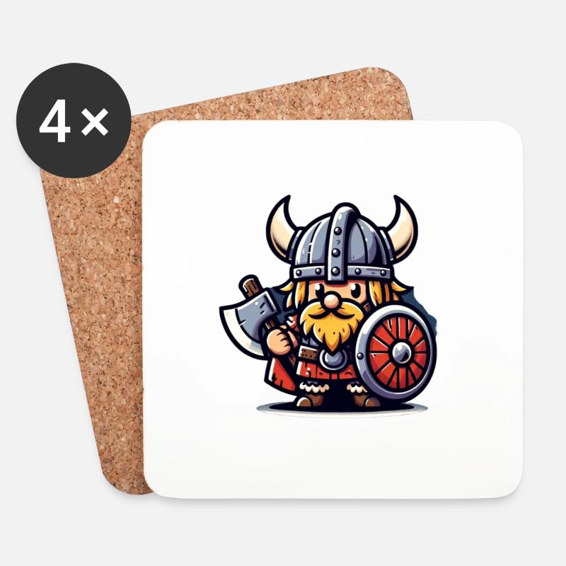 Kleiner Wikinger - Untersetzer (4er-Set) - Weiß