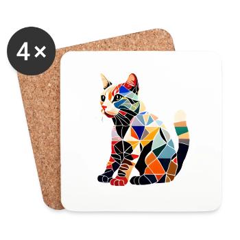 Cat, Cat Owner, Domestic Cat, Kitten, Siamese Cat - Coasters (set of 4) - white - Front
