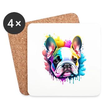 Bouledogue Chiens Propriétaire De Chien Propriétaire De Chien Chien - Dessous de verre (lot de 4) - blanc - Devant