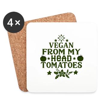 Vegan from my heat tomatoes veganuary veganerin - Untersetzer (4er-Set) - Weiß - Vorne