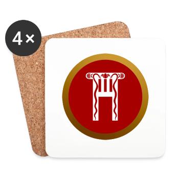 Spartan Royal Quard shield Red Ancient Greece - Coasters (set of 4) - white - Front