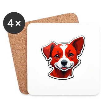 Happy dog - Coasters (set of 4) - white - Front