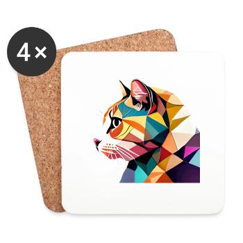 Katze Perserkatze Kater Hauskatze Katzenbesitzer - Untersetzer (4er-Set) - Weiß - Vorne