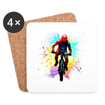 Cyclists Cycling Cycling Cyclists Cycling - Coasters (set of 4) - white - Front