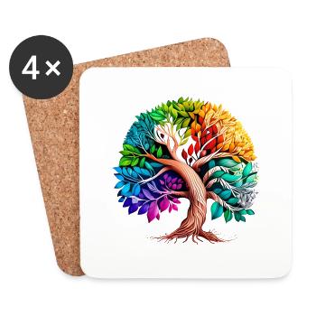 Tree of Life Celtic Tree of Life Meditation - Coasters (set of 4) - white - Front