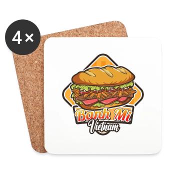 Vietnam Viet Banh Mi pain vietnamien I cadeau - Dessous de verre (lot de 4) - blanc - Devant