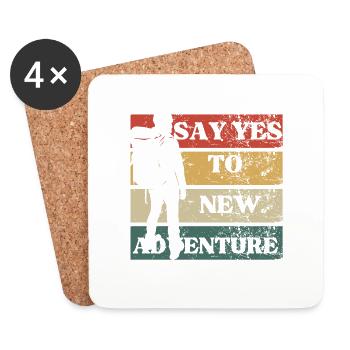 Say yes to new adventure - Coasters (set of 4) - white - Front