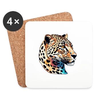 Leopard / Cheetah / Animal / Animal Print / Pattern - Coasters (set of 4) - white - Front