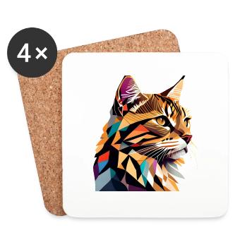Maine Coon Cat Kitten Cat Owner Male Cat - Coasters (set of 4) - white - Front