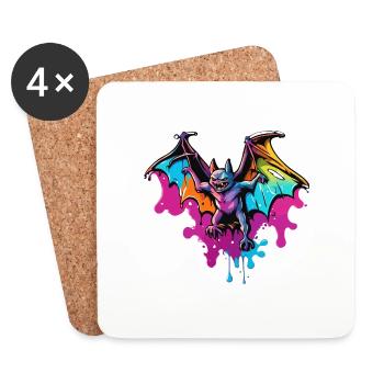 Bat / Vampire / Dracula / Animal / Halloween - Coasters (set of 4) - white - Front