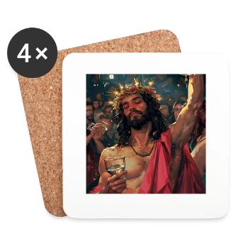 Jesus celebrates - Coasters (set of 4) - white - Front