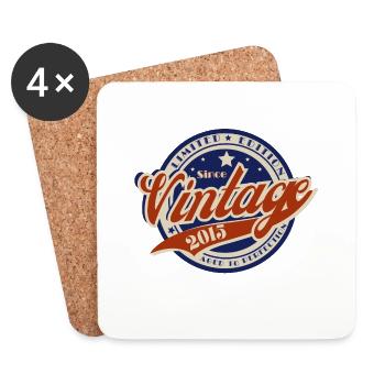 Vintage 2015—2015 Year Birthday Gift - Coasters (set of 4) - white - Front