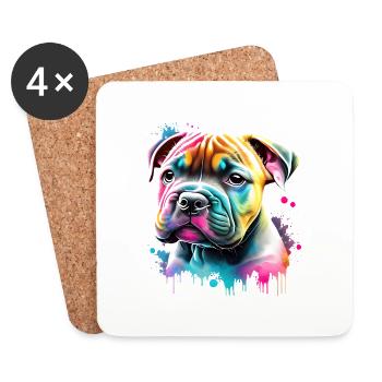 Bulldog Dog Owner Dog Dog Owner Dogs - Coasters (set of 4) - white - Front