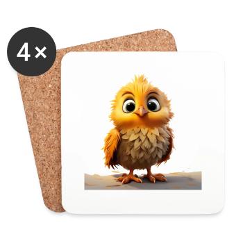 Little funny chick - Coasters (set of 4) - white - Front