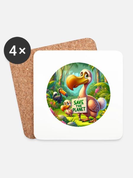Dodo - Untersetzer (4er-Set) - Weiß