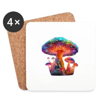 Psychedelic Mushrooms - Coasters (set of 4) - white - Front