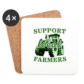 Support Local Farmers - Coasters (set of 4) - white - Front
