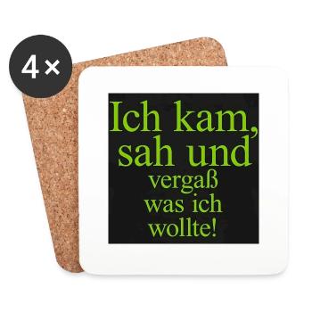 Ich kam, sah und vergaß was ich wollte. - Untersetzer (4er-Set) - Weiß - Vorne