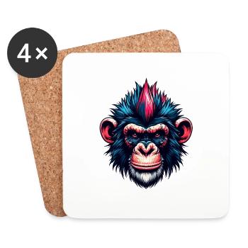 Gorilla - Dessous de verre (lot de 4) - blanc - Devant