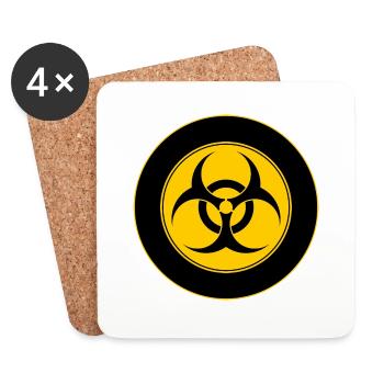 Panneau Mod Biohazard - Dessous de verre (lot de 4) - blanc - Devant