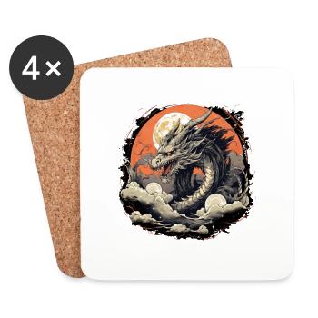 Old dragon - Coasters (set of 4) - white - Front