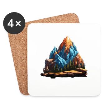 Mountain / Alps / Summit / Nature / Forest / Rock - Coasters (set of 4) - white - Front