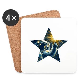 Astronaut's Star Art: Weltraumforschung! - Untersetzer (4er-Set) - Weiß - Vorne