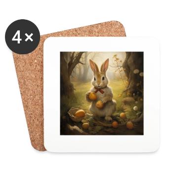 Osterhase - Untersetzer (4er-Set) - Weiß - Vorne