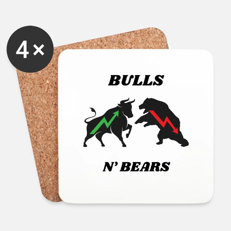 BULLS BEARS - Untersetzer (4er-Set) - Weiß
