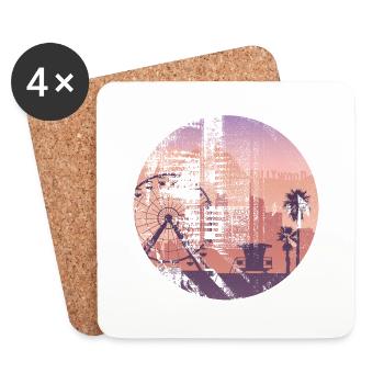 Los angeles californie voyage ville usa amérique - Dessous de verre (lot de 4) - blanc - Devant