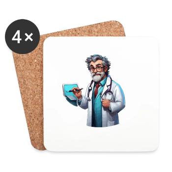 Doctor / medical professional / doctor / profession / specialist - Coasters (set of 4) - white - Front