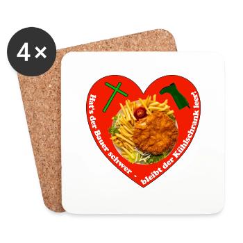 Solidarität mit den Bauern - Untersetzer (4er-Set) - Weiß - Vorne