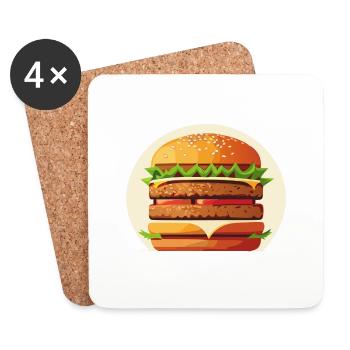 Saftiger leckerer Burger - Untersetzer (4er-Set) - Weiß - Vorne