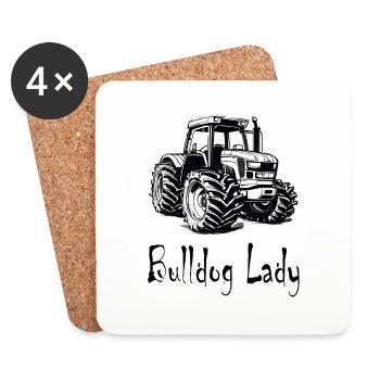 Bulldog Lady - Coasters (set of 4) - white - Front