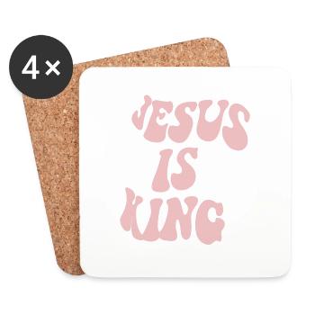 Jesus is King - Coasters (set of 4) - white - Front