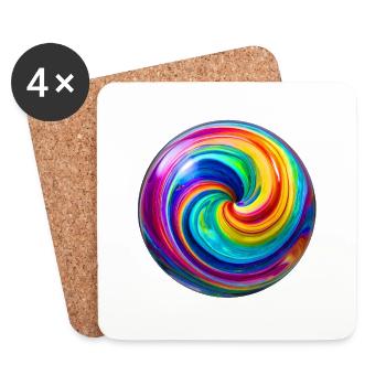 Magic Swirl Marble - Coasters (set of 4) - white - Front