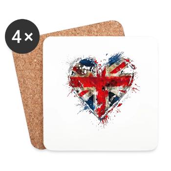 Ich liebe den Union Jack - Untersetzer (4er-Set) - Weiß - Vorne