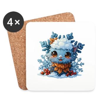 Snowflake for children - Coasters (set of 4) - white - Front