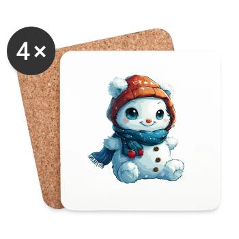 Snowman for children - Coasters (set of 4) - white - Front