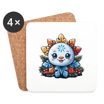 Snowflake for children - Coasters (set of 4) - white - Front