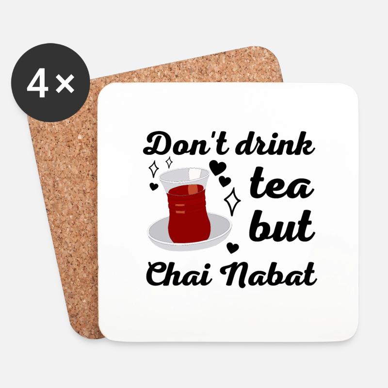 Trinken Sie keinen Tee, sondern Chai Nabat - Iran - Untersetzer (4er-Set) - Weiß