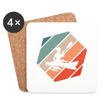 Kayak Canoë Hommes Kayak Femmes Kayak - Dessous de verre (lot de 4) - blanc - Devant