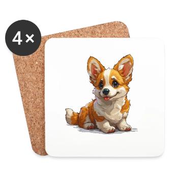 Niedlicher kleiner Hund - Untersetzer (4er-Set) - Weiß - Vorne